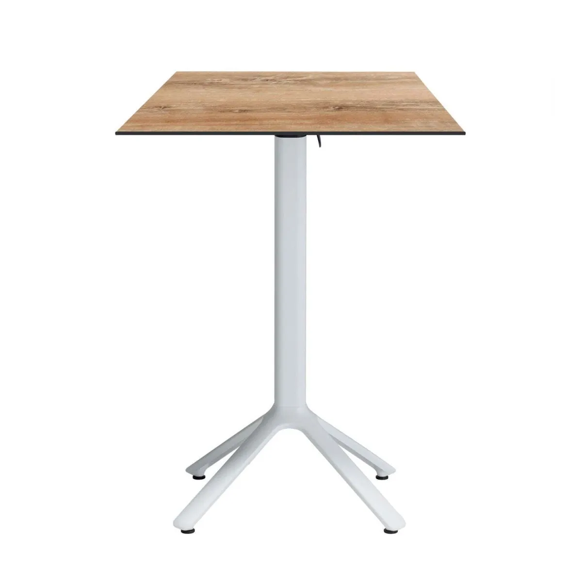 RestooTab Tavolo alto pieghevole Nemo bianco da esterno 60x60; 60x60x110 cm (LxLxH); Piano tavolo quercia antica, struttura bianco; quadrata