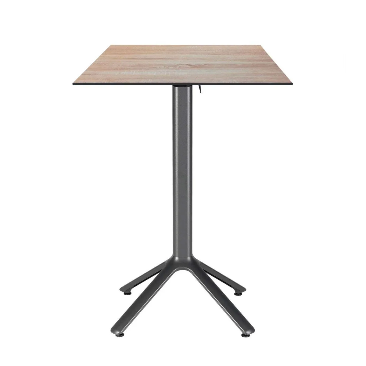 RestooTab Tavolo alto pieghevole Nemo da esterno 60x60; 60x60x110 cm (LxLxH); Piano tavolo betulla, struttura grigio scuro; quadrata