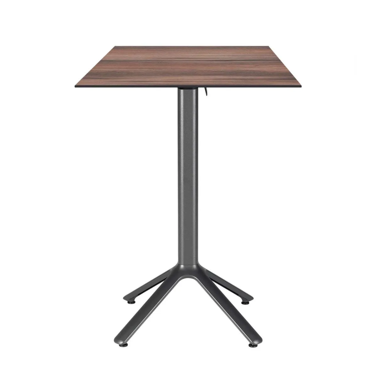 RestooTab Tavolo alto pieghevole Nemo da esterno 60x60; 60x60x110 cm (LxLxH); Piano tavolo quercia fumè, struttura grigio scuro; quadrata
