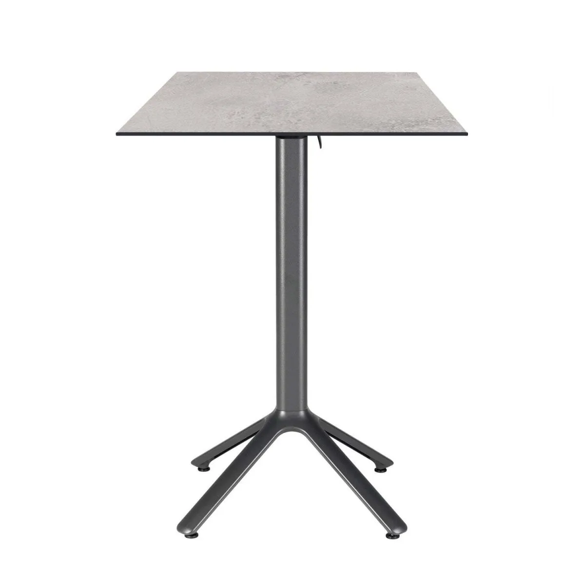 RestooTab Tavolo alto pieghevole Nemo da esterno 60x60; 60x60x110 cm (LxLxH); Piano tavolo grigio chiaro, struttura grigio scuro; quadrata