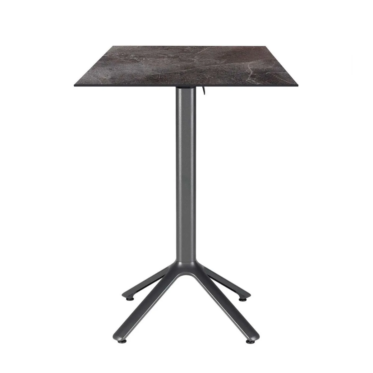 RestooTab Tavolo alto pieghevole Nemo da esterno 60x60; 60x60x110 cm (LxLxH); Piano tavolo grigio scuro, struttura grigio scuro; quadrata