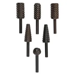 Set molette abrasive trapano tipo raspa per legno 6 pz 495500