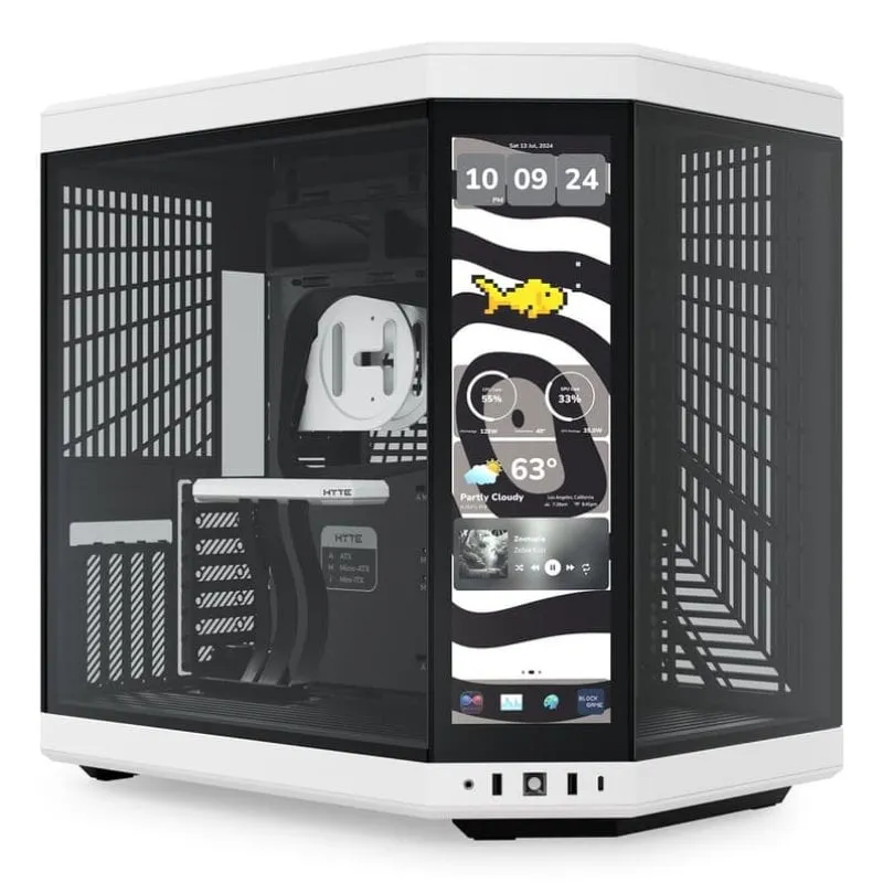 HYTE Y70 Touch Infinite Custodia Nero/Bianco Display IPS da 14,9" Vetro temperato EATX
