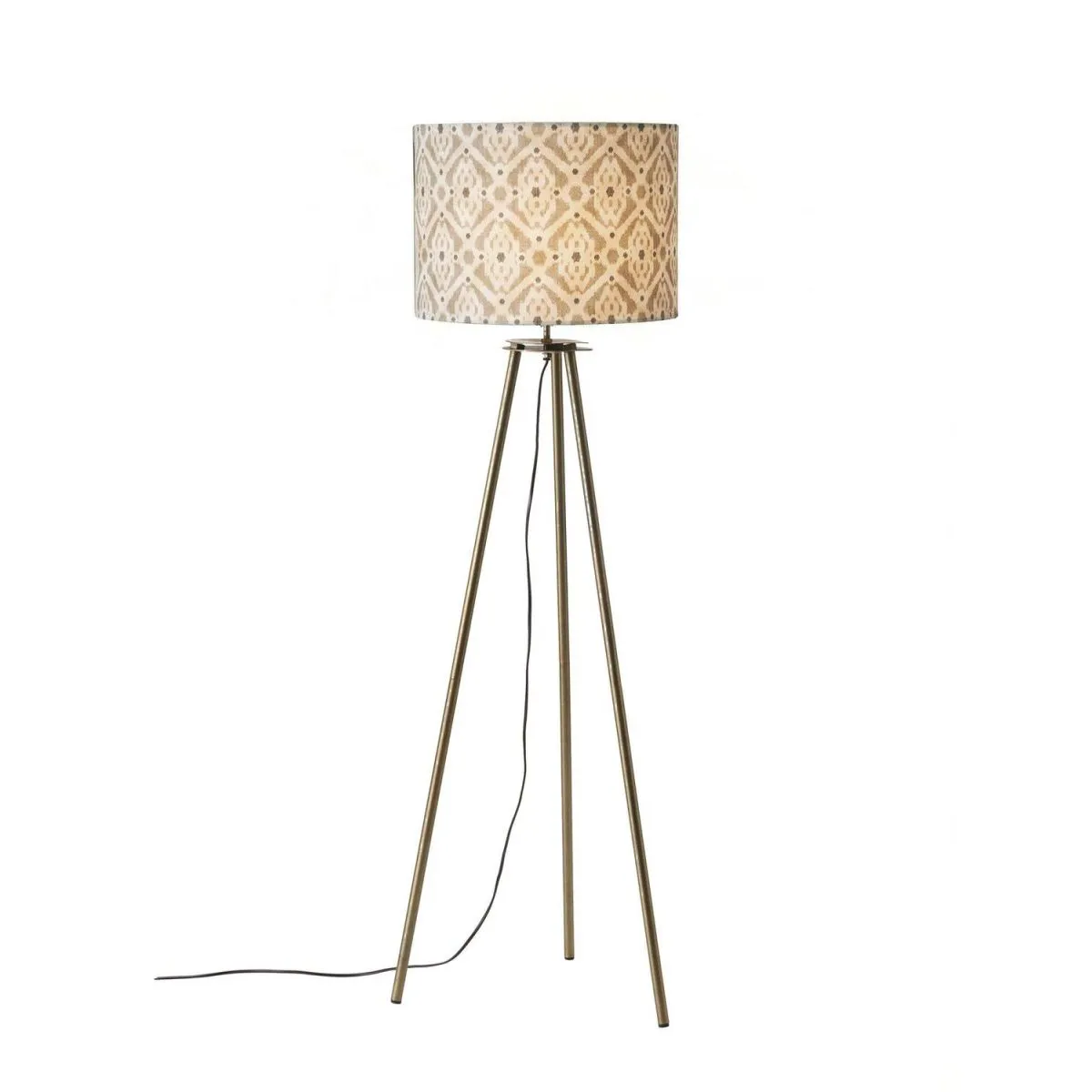 PR Home Lampada da terra con treppiede; 123x35x123 cm (LxLxH); oro/beige/marrone; struttura oro