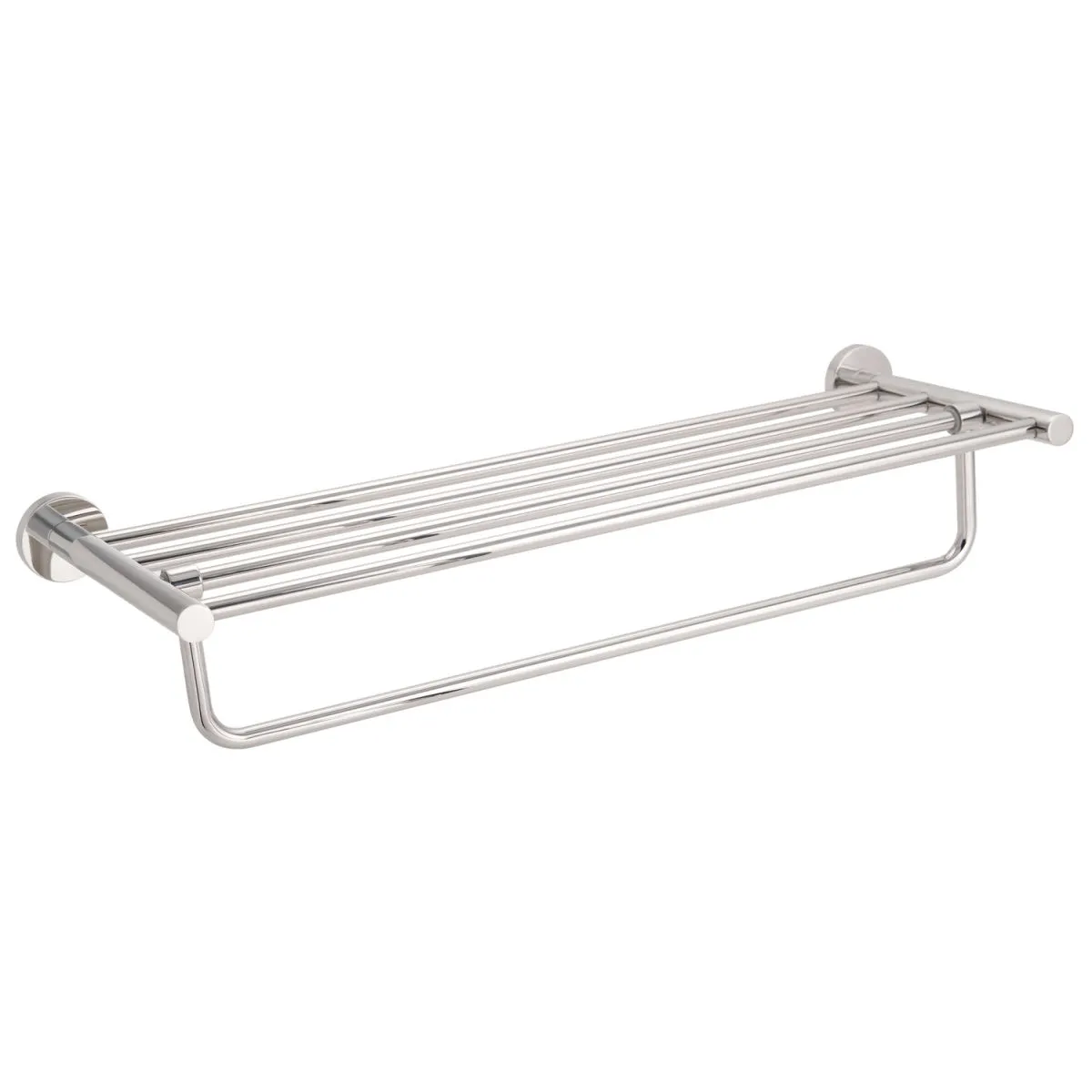 CORBY Porta asciugamani da parete bagno da hotel Harrogate con mensola in acciaio lucidato; 20x60x11.5 cm (LxLxH); acciaio inox