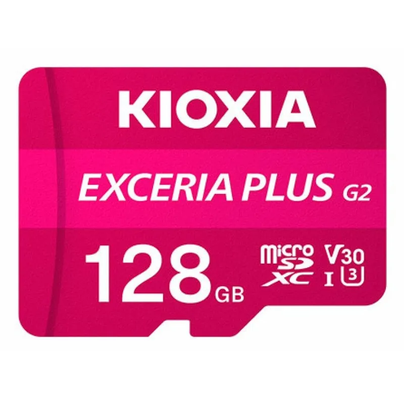 Scheda MicroSD Kioxia LMPL2M128GG2 da 128 GB UHS-I V30 A1 100 MB/s Rosa + adattatore SD