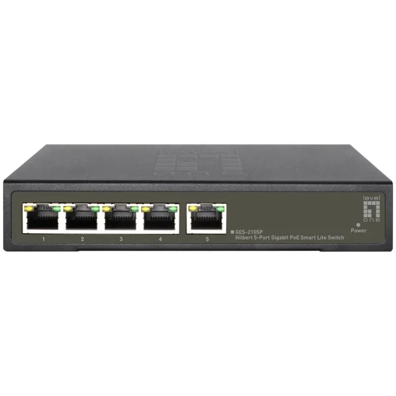 Switch non gestito in metallo a 8 porte Gigabit Level One, compatto e silenzioso