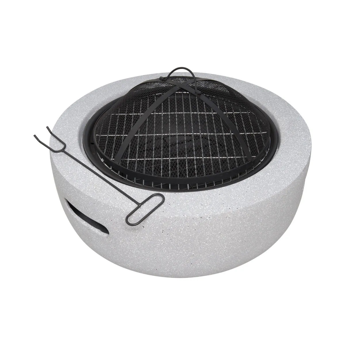 Field & Flame Camino barbecue a legna Dahlia in Grigio Cemento; 60x60x25 cm (LxLxH); grigio