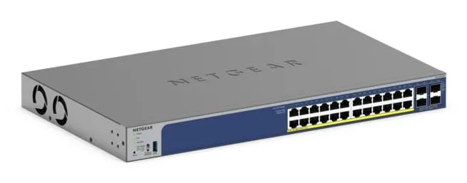 Switch impilabile Netgear GS728TXP 24x10G RJ-45 4 SFP+ PoE+ VLAN con sicurezza avanzata