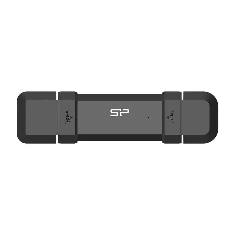 SSD esterno Silicon Power DS72 da 250 GB USB 3.2 Gen2 1050 MB/s, alluminio, nero