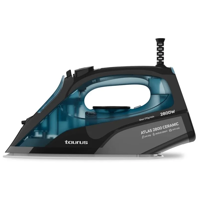 Ferro da stiro a vapore Taurus con piastra in ceramica, 2800 W, spegnimento automatico, anticalcare, colpo di vapore da 170 g/min.