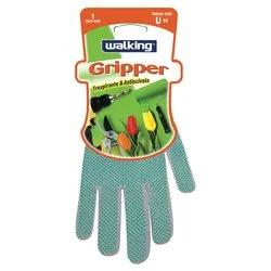 Guanti lavoro nylon (taglia unica ) GRIPPER Grigio e Verde 010618