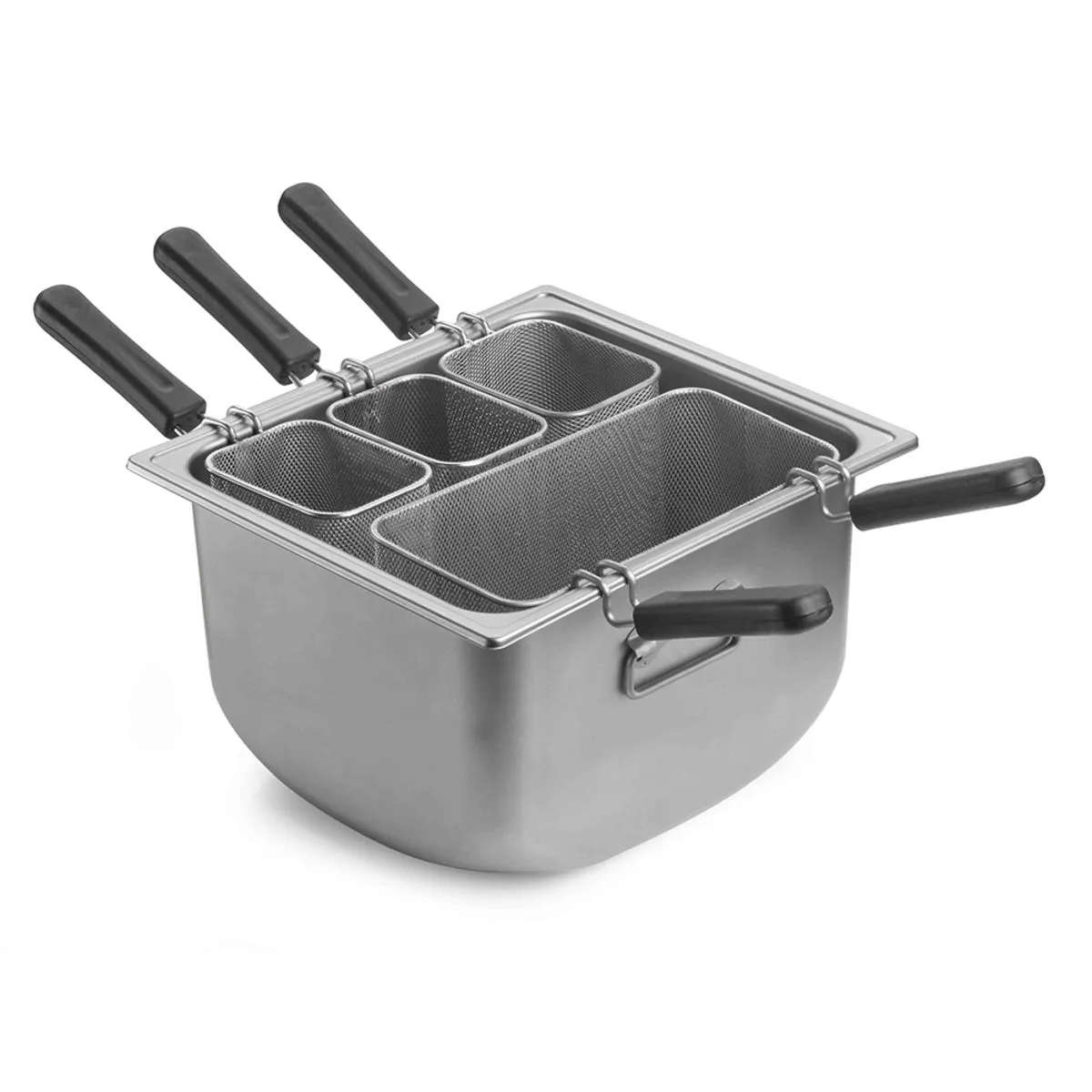 Pintinox Pentola per pasta SPEEDY PASTA con 4 cestelli; 70x38x29 cm (LxLxH); argento