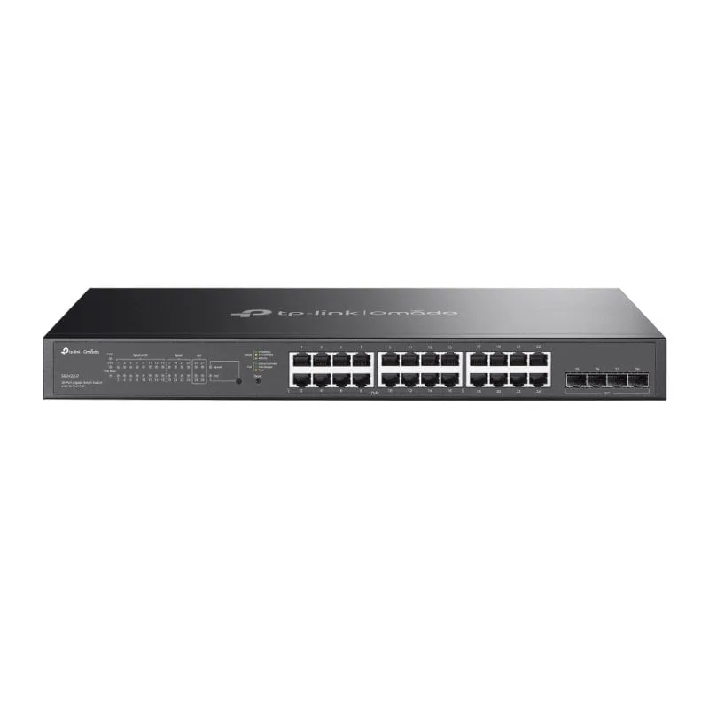 Switch gestito senza ventola TP-Link a 24 porte Gigabit L2+ 4 SFP PoE+ 150 W