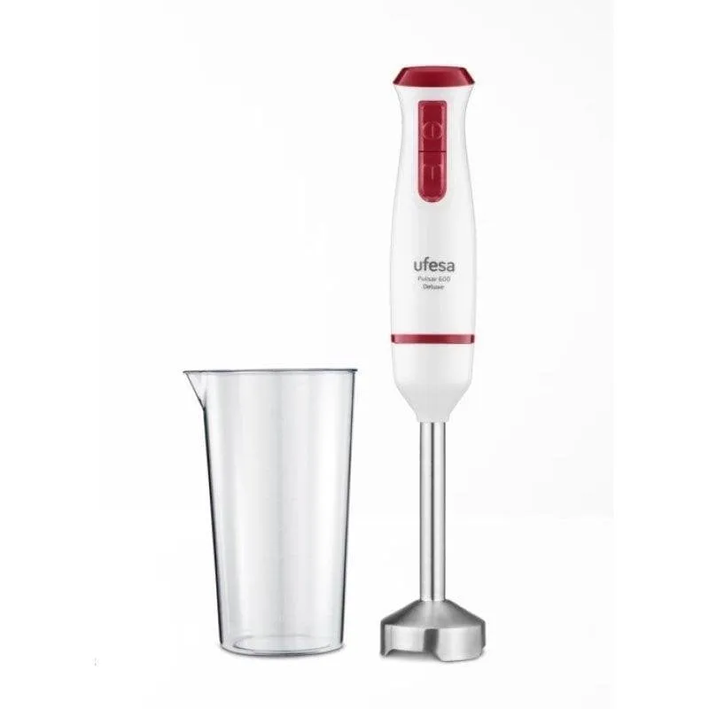 Frullatore a immersione Ufesa Pulsar 600 Delux 600W Turbo 0,6L Rosso/Bianco senza BPA