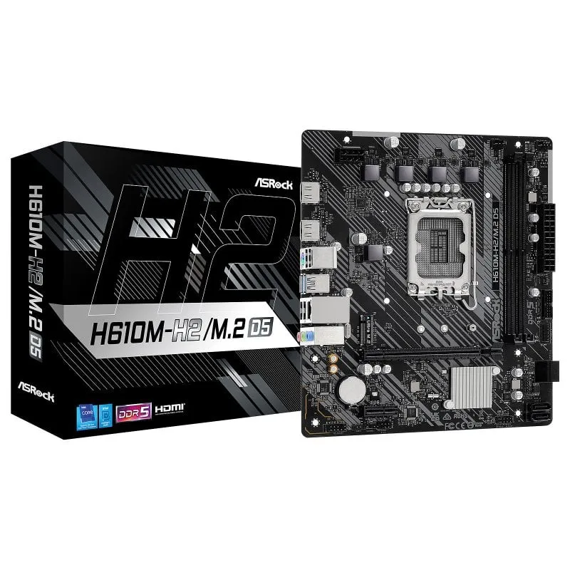 Scheda madre Asrock H610 Express LGA1700 Micro ATX H610M-H2/M.2 D5 DDR5 M.2 PCIe 4.0 USB 3.0