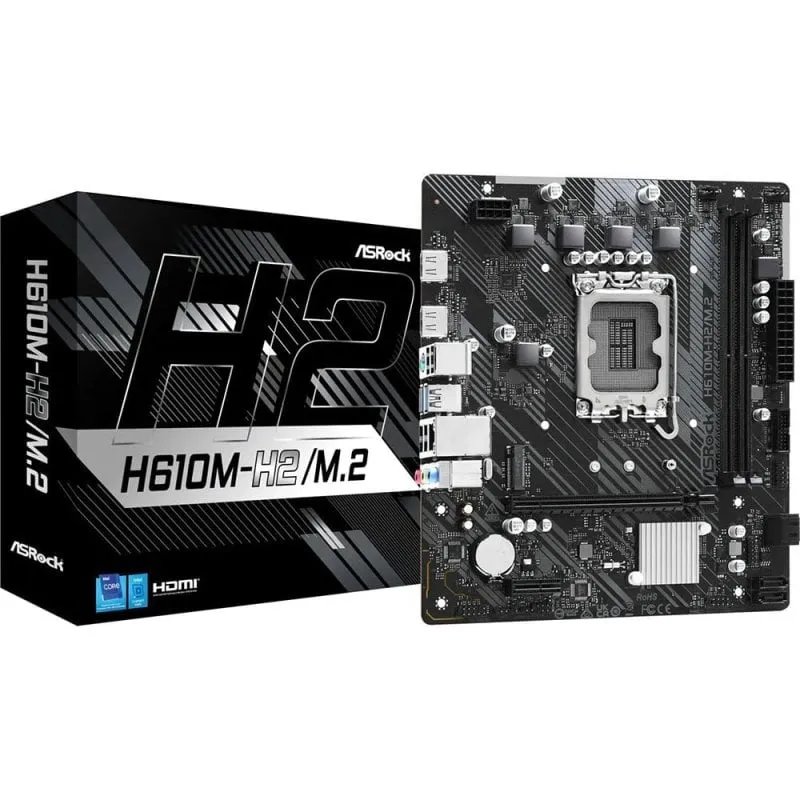 Scheda madre Asrock H610 Intel H610 LGA 1700 Micro ATX H610M-H2/M.2 DDR4 M.2 PCIe