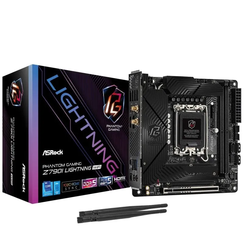 Scheda madre ASRock Z790I Intel Z790 LGA 1700 Mini ITX Phantom Gaming Lightning WiFi DDR5 RGB