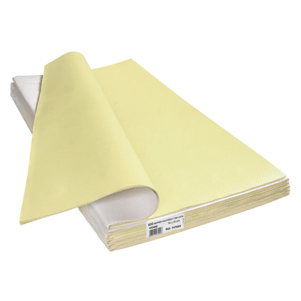 400x PROnappe Tovaglia in carta goffrata Selection; 70x70 cm (LxL); champagne; quadrata; 400 pz. / Pacco
