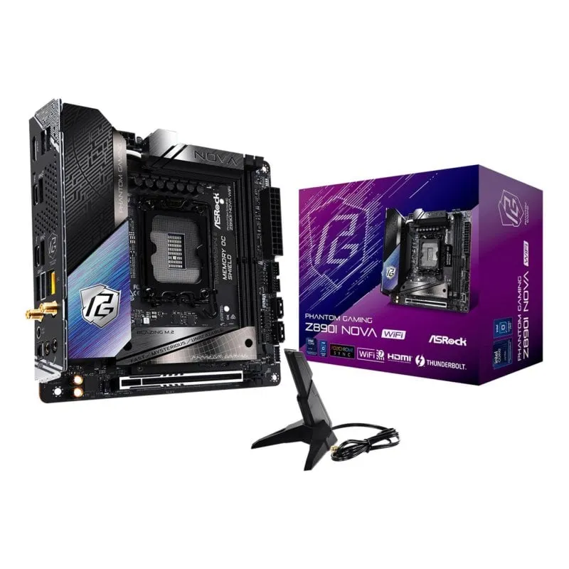 Scheda Madre ASRock Intel Z890 LGA 1851 Mini ITX Phantom Gaming Nova WiFi DDR5 PCIe 5.0