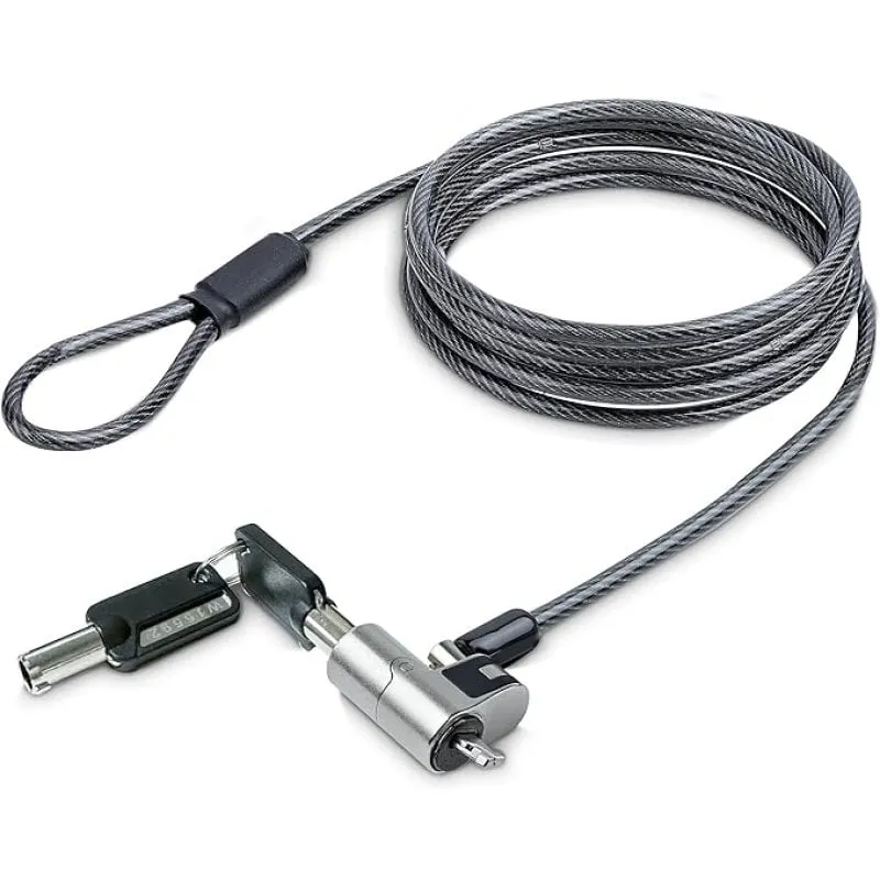 Cavo antifurto L-Link LL-NOTEBOOK-LOCK-NANO Nano Key 1,8 m in acciaio/vinile nero 2 chiavi