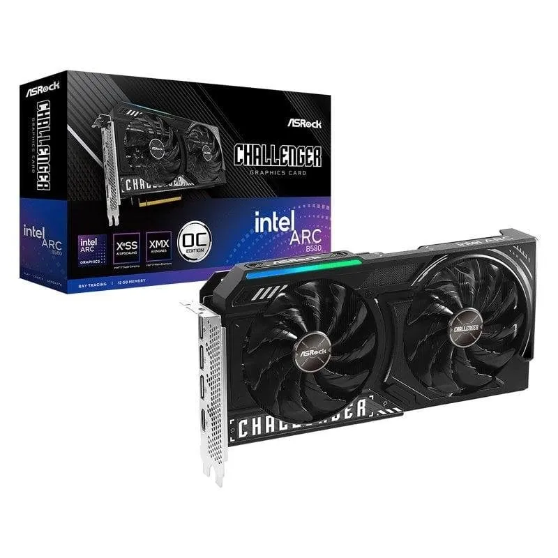 Scheda Grafica Asrock Arc B580 Challenger 12GB GDDR6 Overclocking VR Tri DisplayPort