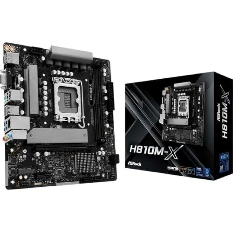 Scheda Madre ASRock H810M-X Intel H810 LGA1851 DDR5 Micro ATX 2.5GbE M.2