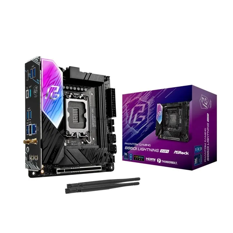 Scheda madre Asrock B860 Mini ITX LGA 1851 Phantom Gaming Lightning WiFi DDR4 HDMI USB 3.2