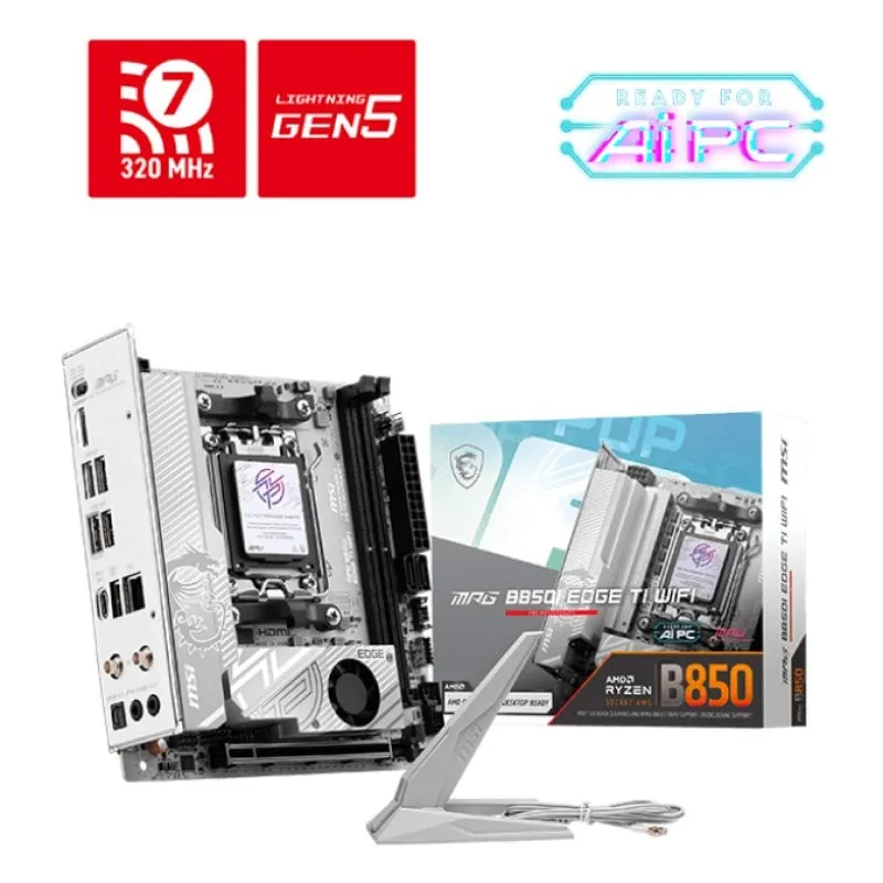 Scheda madre MSI B850I EDGE TI WIFI B850 AM5 Mini ITX Wi-Fi 7 128 GB DDR5 M.2 RAID