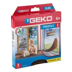 Paraspifferi adesivo sezione ad I porte, finestre (3mm x 9mm x 6m) FLEX Marrone 12009
