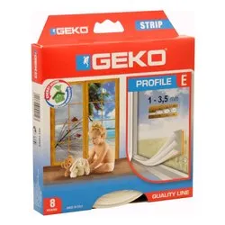 Paraspifferi adesivo sezione ad E porte, finestre (4mm x 9mm x 6m) STRIP Bianco 10005