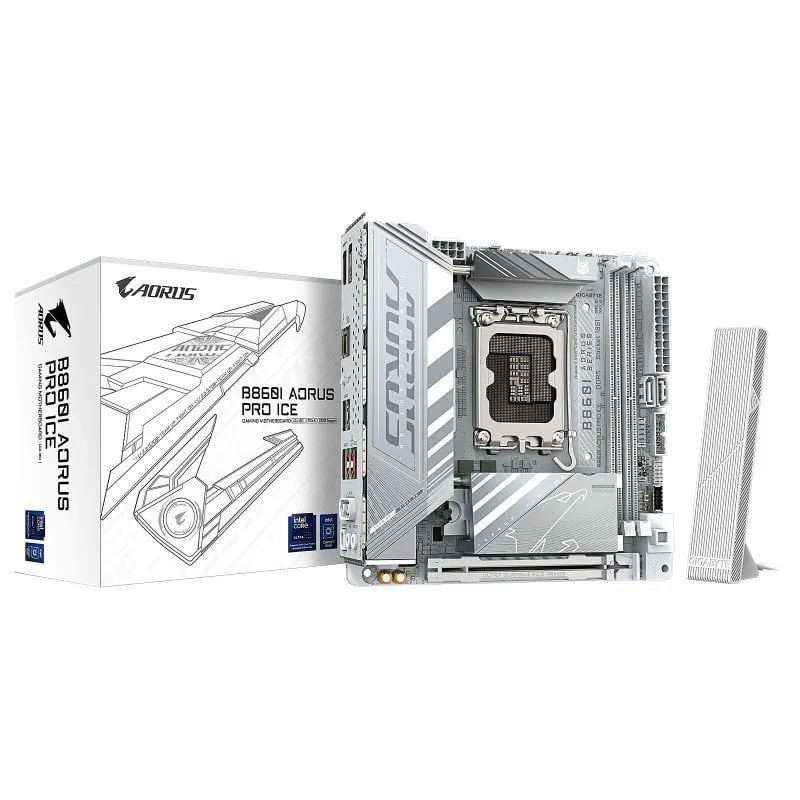 Scheda madre Gigabyte Z890 LGA1851 Mini ITX B860I AORUS PRO ICE DDR5 USB4 Wi-Fi 7 VRM 8+1+2+1