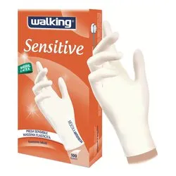 Guanti monouso lattice 100 pz (taglia l ) SENSITIVE Bianco 110313