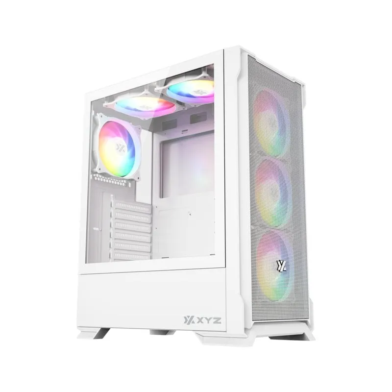 XYZ AIRONE 300 X Mesh Tower 6x120mm ARGB Vetro temperato ATX/USB-C Nero/Bianco