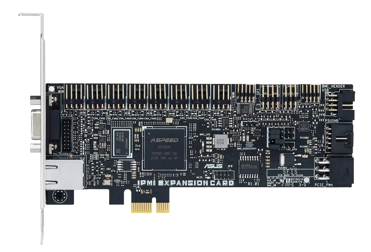 Scheda di espansione ASUS IPMI-SI PCIe, RJ-45, VGA, nero/argento