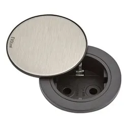 Multipresa da mobile da incasso a scomparsa con coperchio 1P 10/16A ONE Nero e Inox 159280003900