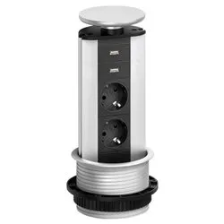 Multipresa da mobile torretta da incasso a scomparsa 2P 10/16A PORT Silver 159310384100