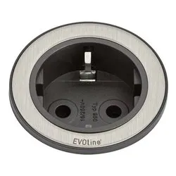 Multipresa da mobile da incasso a scomparsa 1P 10/16A ONE Nero e Inox 159280001100