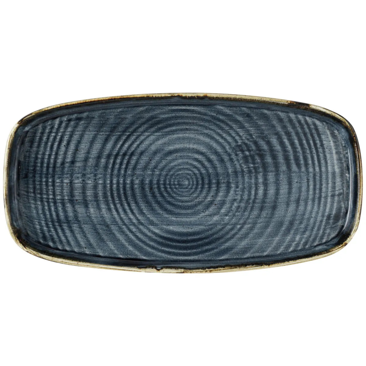 6x Churchill Piatto da portata Stonecast Blueberry con bordo rialzato; 29.5x15x2 cm (LxLxH); blu/marrone; rotonda; 6 pz. / Pacco