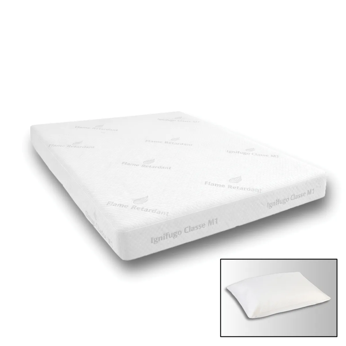 6x Lombarda Trapunte Coprimaterasso Jersey IGNIFUGO Elasticizzato, Coprimaterasso Anallergico in Poliestere, certificato e omologato Made in Italy,; 200x200 cm (LxL); bianco; 6 pz. / Pacco
