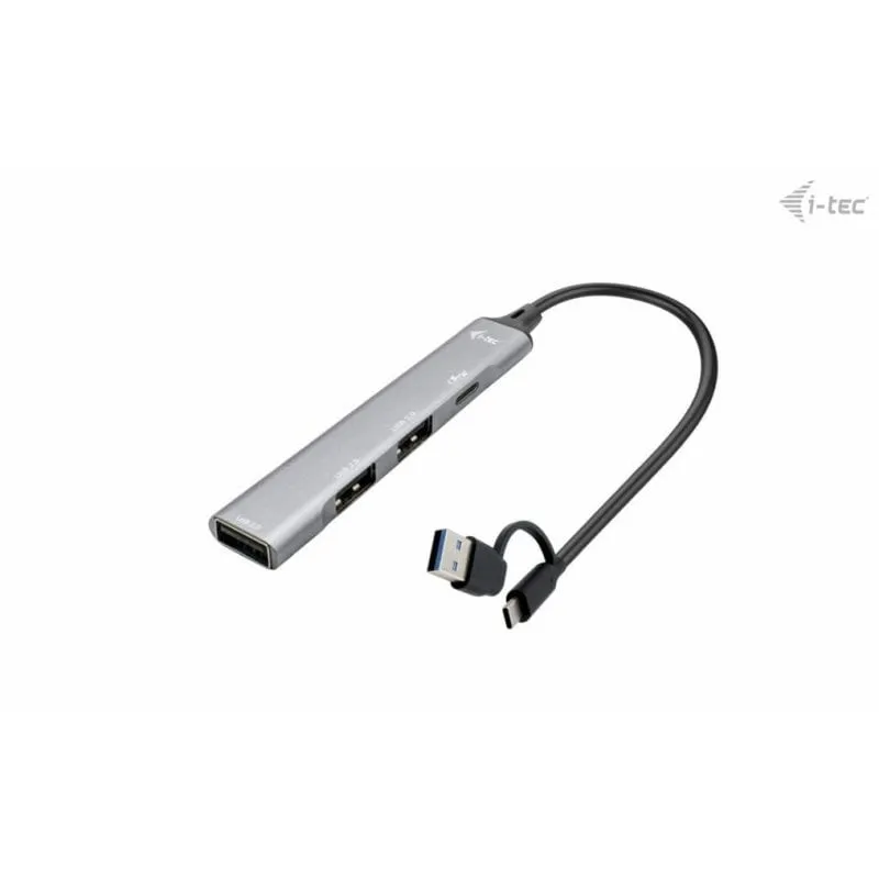 Hub i-tec 4 porte 5 Gbps USB 3.0/2.0 Metallo Compatto Argento
