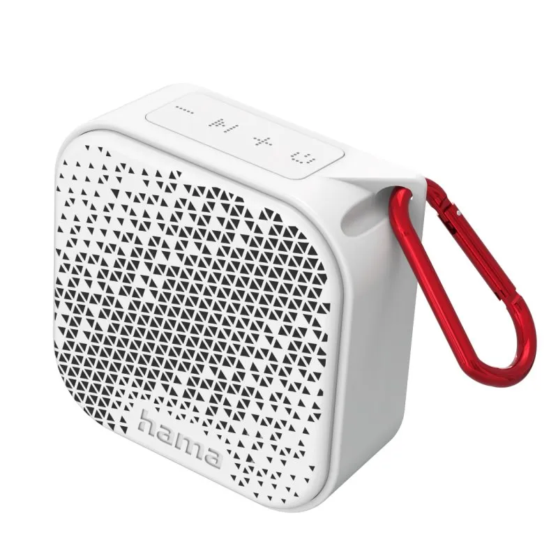 Altoparlanti wireless ultracompatti Hama 3,5 W Bluetooth IP67 bianchi con chiamate in vivavoce e moschettone