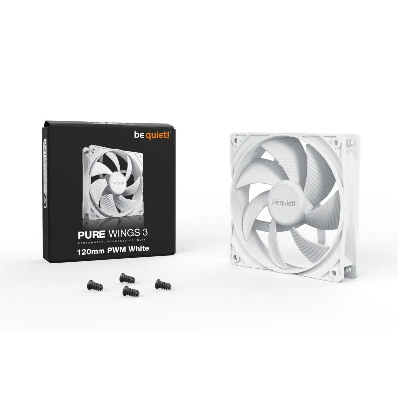 Be Quiet! Ventola supplementare bianca ultra silenziosa Pure Wings 3 PWM da 120 mm e 1600 giri/min