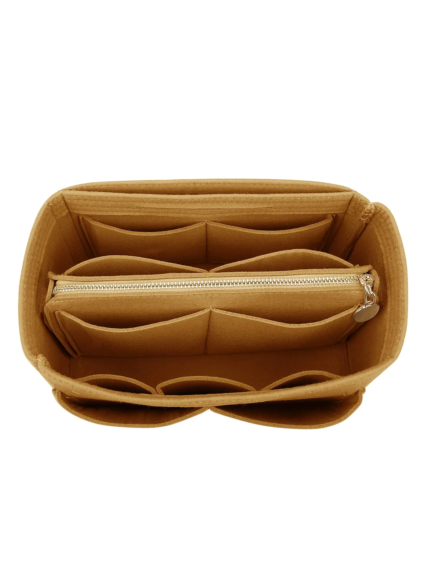 LEXSION Borsa in feltro con cerniera Tote Shaper Fit Speedy Neverfull, marrone (marrone), medio