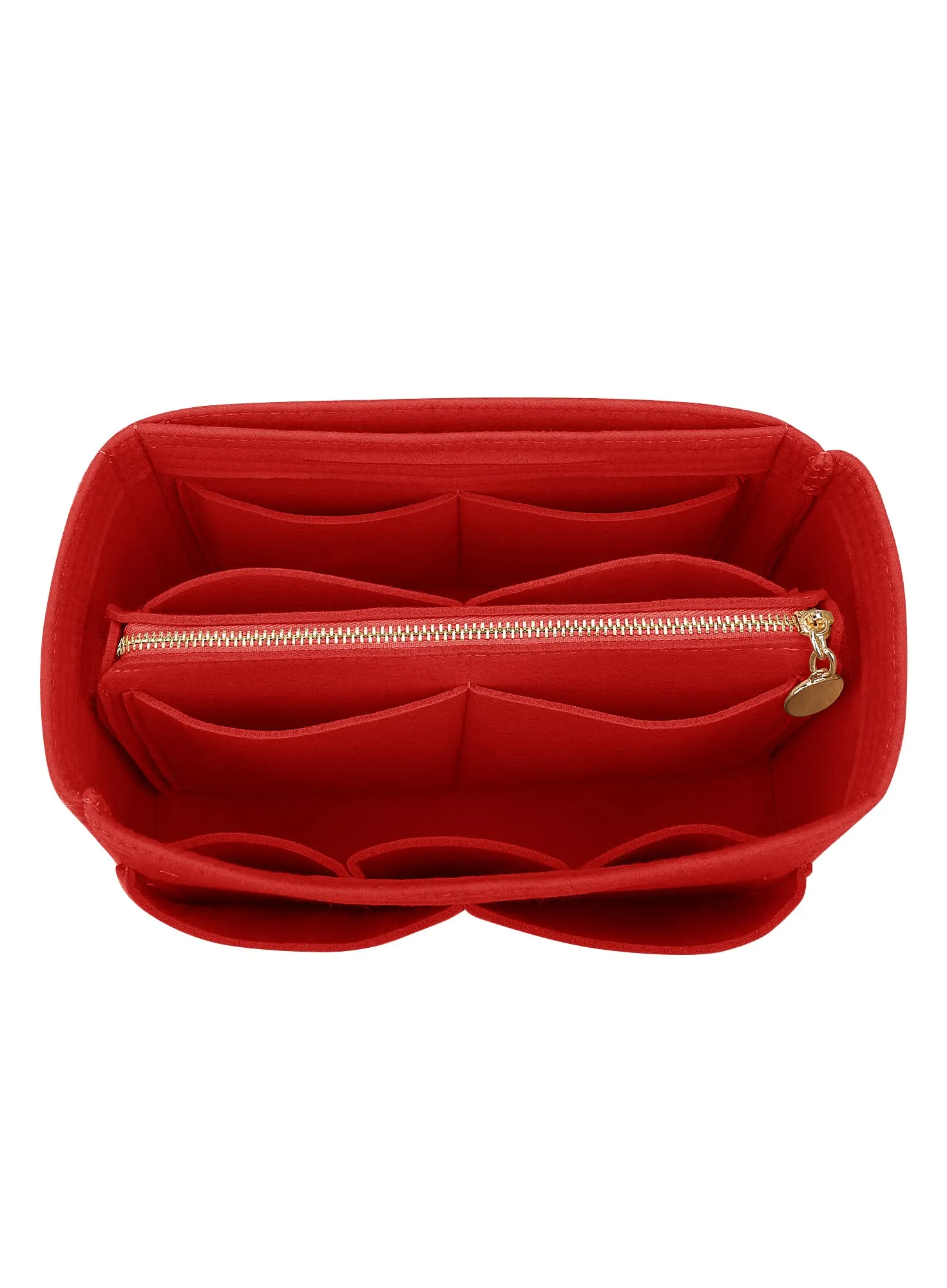 LEXSION Inserto organizer per borsa in feltro con cerniera, borsa tote Shaper Fit Speedy Neverful PM MM, 1-rosso, M