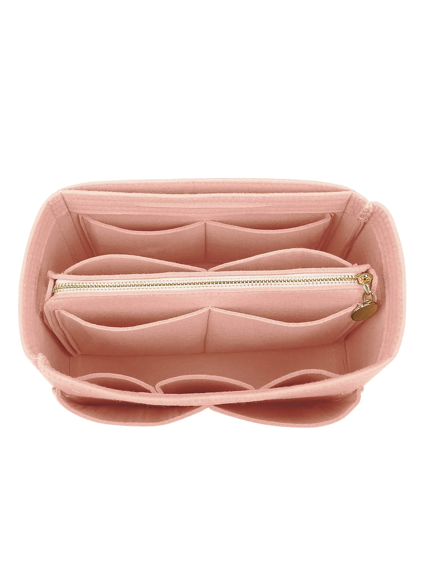 LEXSION Inserto organizer per borsa in feltro con cerniera, borsa tote Shaper Fit Speedy Neverful PM MM, 1-rosa, M