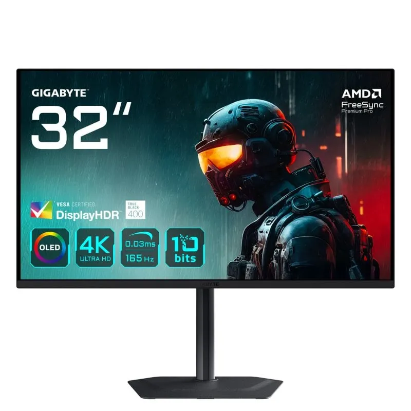 Gigabyte MO32U 31,5" 4K UHD 165Hz OLED FreeSync Premium Pro HDR True Black 400 USB-C