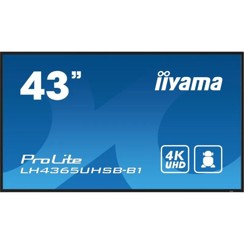 iiyama LH4365UHSB-B1 Schermo professionale 43″ 4K UHD 800 nit Android 11 Wi-Fi 24/7