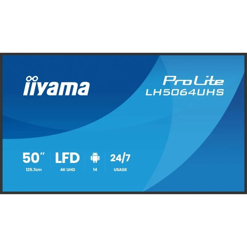 Schermo digitale professionale iiyama LH6564UHS-B1AG da 65" 4K UHD 500 cd/m² Android WiFi