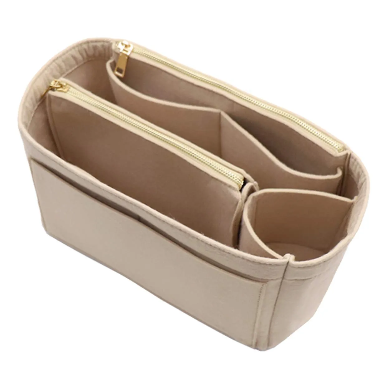 LEXSION Inserto organizer per borsa in feltro con cerniera, borsa tote Shaper Fit Speedy Neverful PM MM, 2-beige, sottile grande